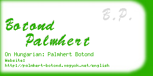 botond palmhert business card